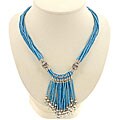 Silver White FW Pearl/ Blue Serpentine Necklace (Thailand)