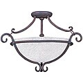 Sea Gull Lighting San Remo Rust Patina 3-light Flush Pendant