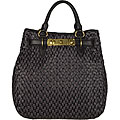 Miu Miu Black/ Grey Woven Tote