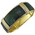 Goldtone Faux Snake Skin Bangle Bracelet