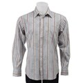 Cotton Reel Men's Striped Floral Woven Shirt