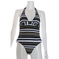 RYGY Women's Brown Stripes One-piece Swimsuit