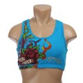 Ed Hardy Light Blue Sport True Love Sports Bra