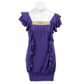 Hype Girl's Gold Sparkle Flutter Dress