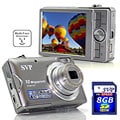 SVP XthinnZ10 10MP LCD CCD Silver Camera with 8GB Memory Card