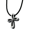 Stainless Steel Modern Curved Cross Necklace