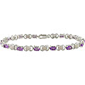 Sterling Silver Amethyst and Opal Bracelet