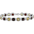 Sterling Silver Citrine and Garnet Bracelet