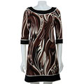 London Times Women's Feather Printed Ponte Dress