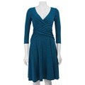 London Times Women's V-neck Cross Melange Sweater Dress