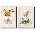Caroline Ashton 'Flowers I & II' Oversized Canvas Art Set