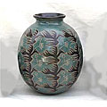 Escher Fish and Bird Vase in Black and Blue (Nicaragua)