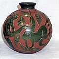 Handmade Nicaraguan Dark Green Monkey Vase (Nicaragua)