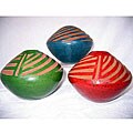 Set of 3 Handmade Multicolor Stripe Vases (Nicaragua)
