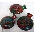 Set of 3 Handmade Nature Vases in Relief (Nicaragua)