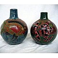 Handmade Set of Two Sea Life Vases (Nicaragua)