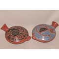 Handmade Set of Two Pre-Columbian Designed Vases (Nicaragua)