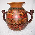 Handmade Large Geometric Traditional Vase (Peru)