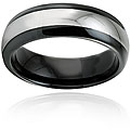 Black-plated Tungsten Carbide Polished Domed Ring