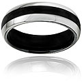 Black-plated Tungsten Carbide Domed Polished Ring (7 mm)