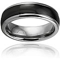 Black-plated Tungsten Carbide Domed Polished Ring (7 mm)