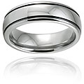 Black-plated Tungsten Carbide Polished Domed Ring (7 mm)