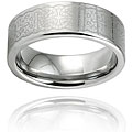 Polished Tungsten Carbide Intricate Laser Design Flat Ring (8 mm)