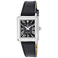 Le Chateau Women's Diamond-accented Black Leather Band Watch