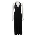 Connected Apparel Women's Sequined Halter Wing Ring Dress