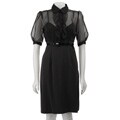 Connected Apparel Women's Ruffle Front Dress