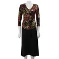 Connected Apparel 3/4-sleeve Printed Dress