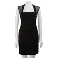 Connected Apparel Women's Illusion Black/ Gold Yoke Pleat Dress