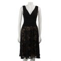 Connected Apparel Women's Lace Overlay Dress