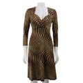 Connected Apparel Women's Olive Knit Sweater Dress