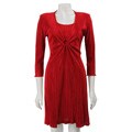 Connected Apparel Women's Pleated Bodre Dress