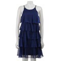 Connected Apparel Women's Tiered Chiffon Dress