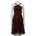 Connected Apparel Printed Dope Dye Chiffon Dress