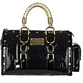 Versace Vernice Black Boston Bag