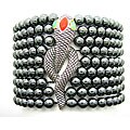 Meredith Leigh Sterling Silver Hematite Snake Bracelet
