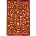 Hand-knotted Rust Wool Rug (2' x 3')