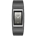 Pulsar Women's Mirror Dial Black Leather Strap Watch