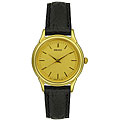 Seiko Women's Black Leather Strap Watch