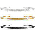 14k Gold 1/10ct TDW Round Diamond Cuff Bracelet