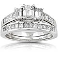 14k White Gold 2ct TDW Diamond Bridal Ring Set (H-I, SI-I)
