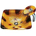 Vigo Brown/ Gold Square Glass Vessel Sink/ Faucet/ Drain