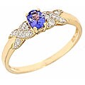 14k Yellow Gold Tanzanite and Diamond Ring