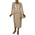 Nubiano Women's 3-piece Champagne Skirt Suit
