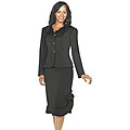 Nubiano Women's Ruffled Black Skirt Suit