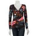 Nicole Max Women's Abstract Print Knot-front Top