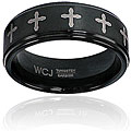 Black-plated Tungsten Ridged-edge Band (8 mm)